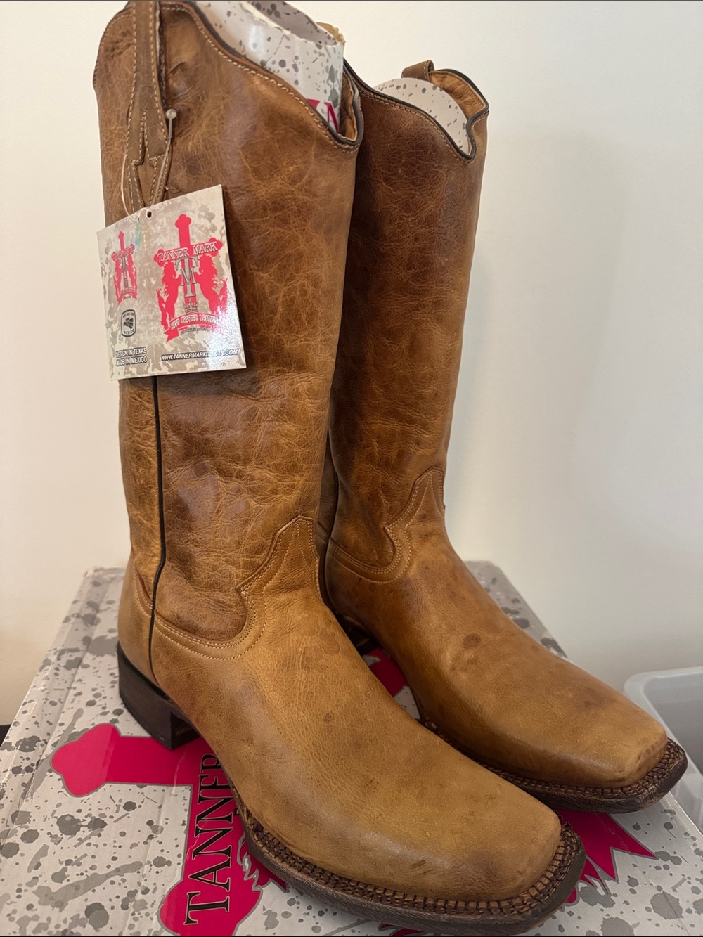 Women's Tan Leather Cowboy Boots - Classic Western Style
